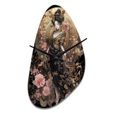 Elegant Japanese Woman III - Asymmetric Metal Wall Clock