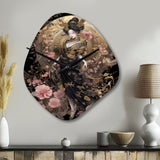 Elegant Japanese Woman III - Asymmetric Metal Wall Clock