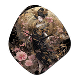 Elegant Japanese Woman III - Asymmetric Metal Wall Clock