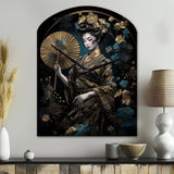 Elegant Japanese Woman IV - Asymmetric Metal Wall Clock