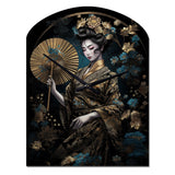 Elegant Japanese Woman IV - Asymmetric Metal Wall Clock