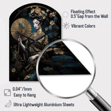 Elegant Japanese Woman IV - Asymmetric Metal Wall Clock
