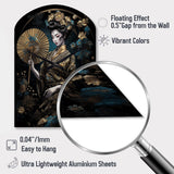 Elegant Japanese Woman IV - Asymmetric Metal Wall Clock