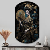 Elegant Japanese Woman IV - Asymmetric Metal Wall Clock