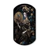Elegant Japanese Woman IV - Asymmetric Metal Wall Clock