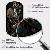 Elegant Japanese Woman IV - Asymmetric Metal Wall Clock