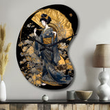 Elegant Japanese Woman VI - Asymmetric Metal Wall Clock