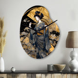 Elegant Japanese Woman VI - Asymmetric Metal Wall Clock