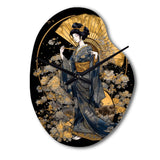 Elegant Japanese Woman VI - Asymmetric Metal Wall Clock