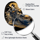 Elegant Japanese Woman VI - Asymmetric Metal Wall Clock