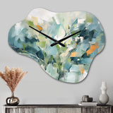 Blue Botanical Garden III - Asymmetric Metal Wall Clock