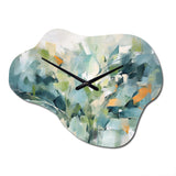 Blue Botanical Garden III - Asymmetric Metal Wall Clock
