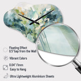 Blue Botanical Garden III - Asymmetric Metal Wall Clock