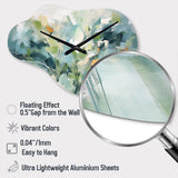 Blue Botanical Garden III - Asymmetric Metal Wall Clock