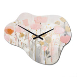 Pink Blossoming Garden - Asymmetric Metal Wall Clock