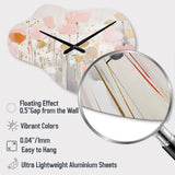 Pink Blossoming Garden - Asymmetric Metal Wall Clock