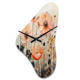 Peach Blossoming Abstractions I - Asymmetric Metal Wall Clock