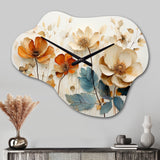 Yellow Botanical Collage II - Asymmetric Metal Wall Clock
