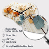 Yellow Botanical Collage II - Asymmetric Metal Wall Clock