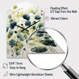 Blue Green Botanical Elegance - Asymmetric Metal Wall Clock
