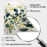 Blue Green Botanical Elegance - Asymmetric Metal Wall Clock