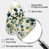 Blue Green Botanical Elegance - Asymmetric Metal Wall Clock