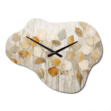 Beige Botanical Impressions II - Asymmetric Metal Wall Clock