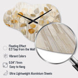 Beige Botanical Impressions II - Asymmetric Metal Wall Clock