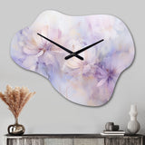Purple Botanical Whispers II - Asymmetric Metal Wall Clock
