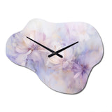 Purple Botanical Whispers II - Asymmetric Metal Wall Clock