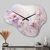 Purple Botanical Whispers III - Asymmetric Metal Wall Clock