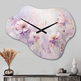 Purple Botanical Whispers III - Asymmetric Metal Wall Clock