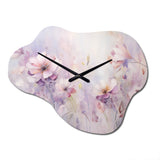 Purple Botanical Whispers III - Asymmetric Metal Wall Clock