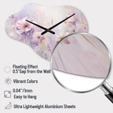 Purple Botanical Whispers III - Asymmetric Metal Wall Clock