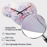 Purple Dreamy Florals I - Asymmetric Metal Wall Clock