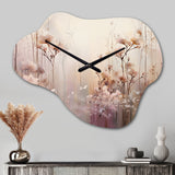 Beige Ethereal Forest III - Asymmetric Metal Wall Clock