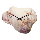 Beige Ethereal Forest III - Asymmetric Metal Wall Clock