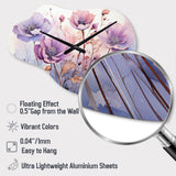 Purple Mystical Blooms II - Asymmetric Metal Wall Clock
