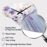 Purple Mystical Blooms III - Asymmetric Metal Wall Clock