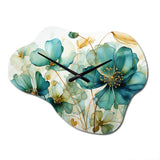 Teal Green Organic Growth - Asymmetric Metal Wall Clock