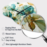 Teal Green Organic Growth - Asymmetric Metal Wall Clock