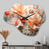 Coral Petal Symphony I - Asymmetric Metal Wall Clock