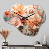Coral Petal Symphony I - Asymmetric Metal Wall Clock