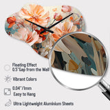 Coral Petal Symphony I - Asymmetric Metal Wall Clock