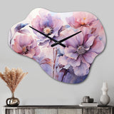 Purple Tranquil Petals I - Asymmetric Metal Wall Clock