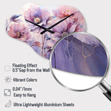 Purple Tranquil Petals I - Asymmetric Metal Wall Clock