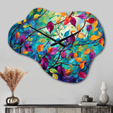 Multicolor Vibrant Vines I - Asymmetric Metal Wall Clock