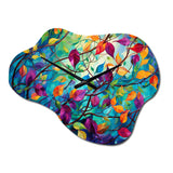 Multicolor Vibrant Vines I - Asymmetric Metal Wall Clock