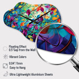 Multicolor Vibrant Vines I - Asymmetric Metal Wall Clock