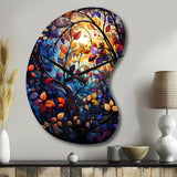 Multicolor Vibrant Vines III - Asymmetric Metal Wall Clock